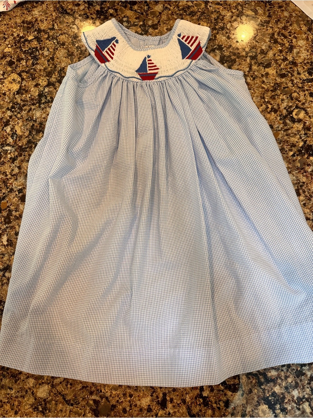 Smocked Patriotic Sailboat Dress